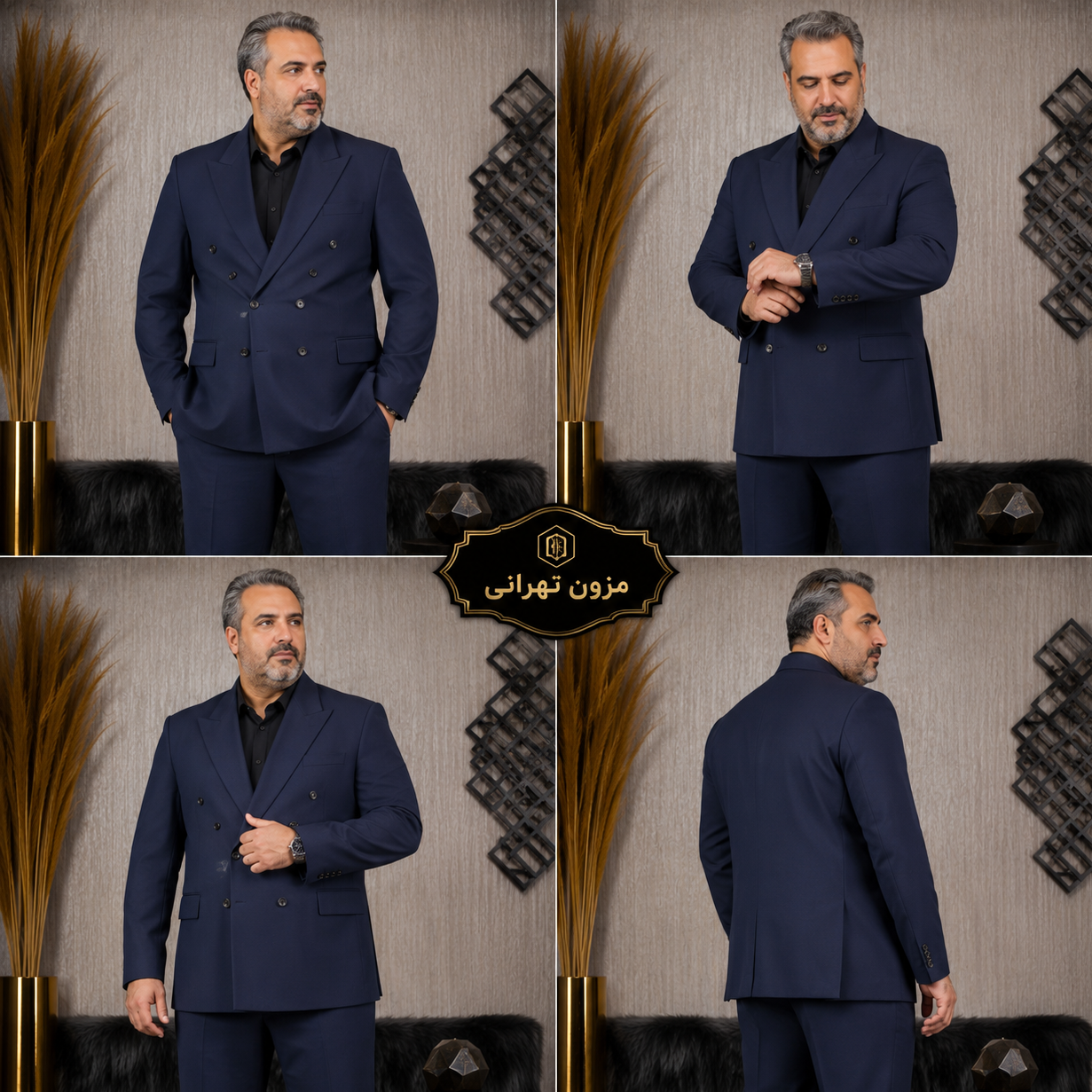 کت تک مردانه مجلسی سورمه ای سایز بزرگ 46،48