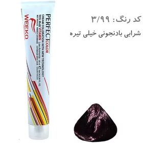 رنگ مو ویکو WEEKO شماره 3.99 شرابی بادمجانی خیلی تیره حجم 100 میل