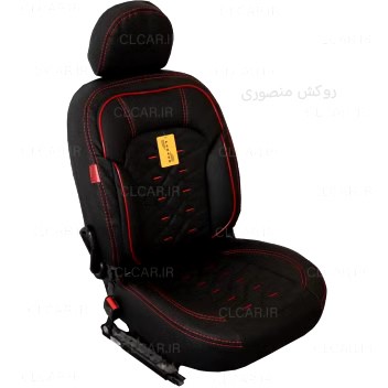 روکش صندلی خودرو کوییک و تیبا2 پارچه مشکی نوار قرمز طرح سوپر vip