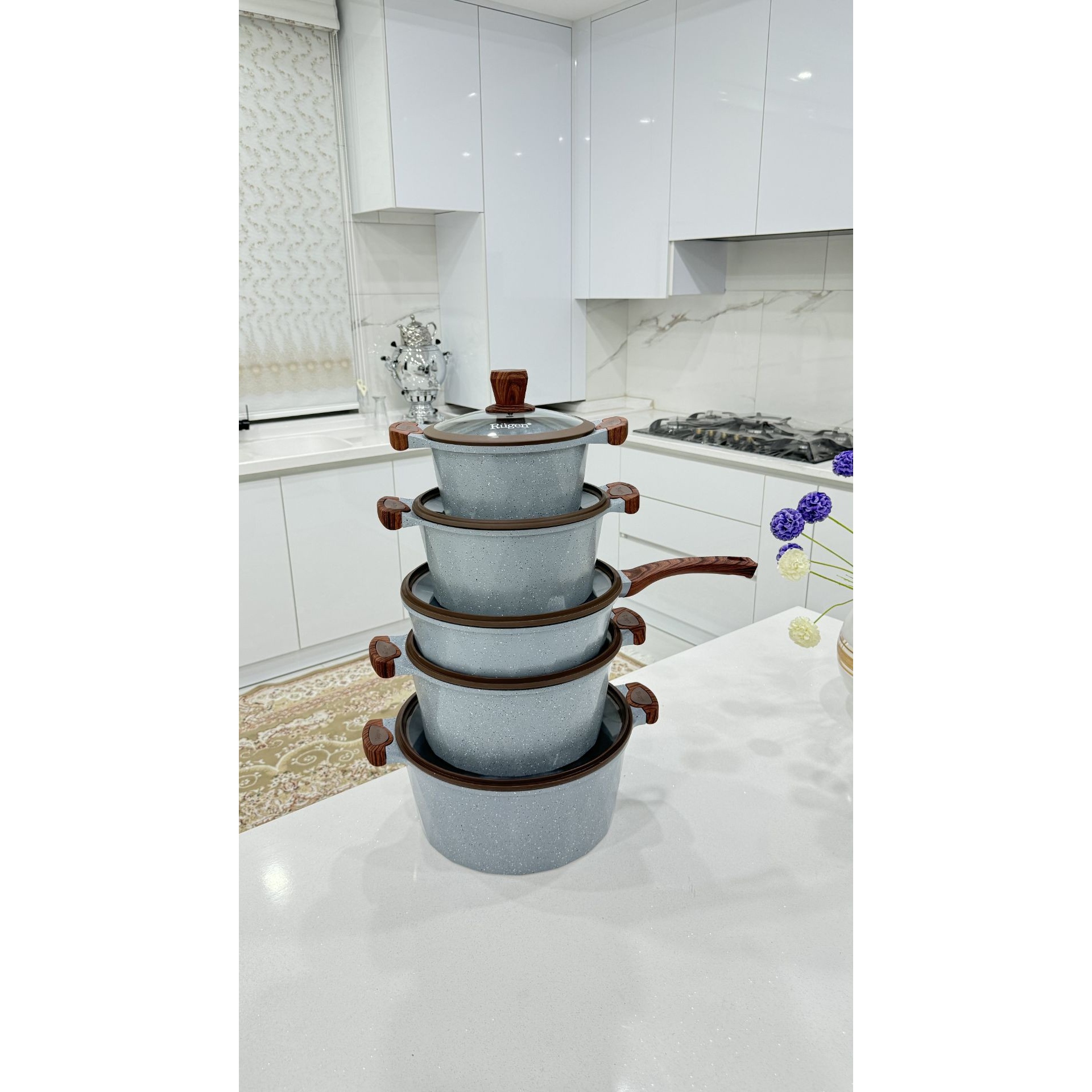 سرویس قابلمه 10 پارچه نانو گرانیتی و گرد روگن آلمان مدل R -7010
