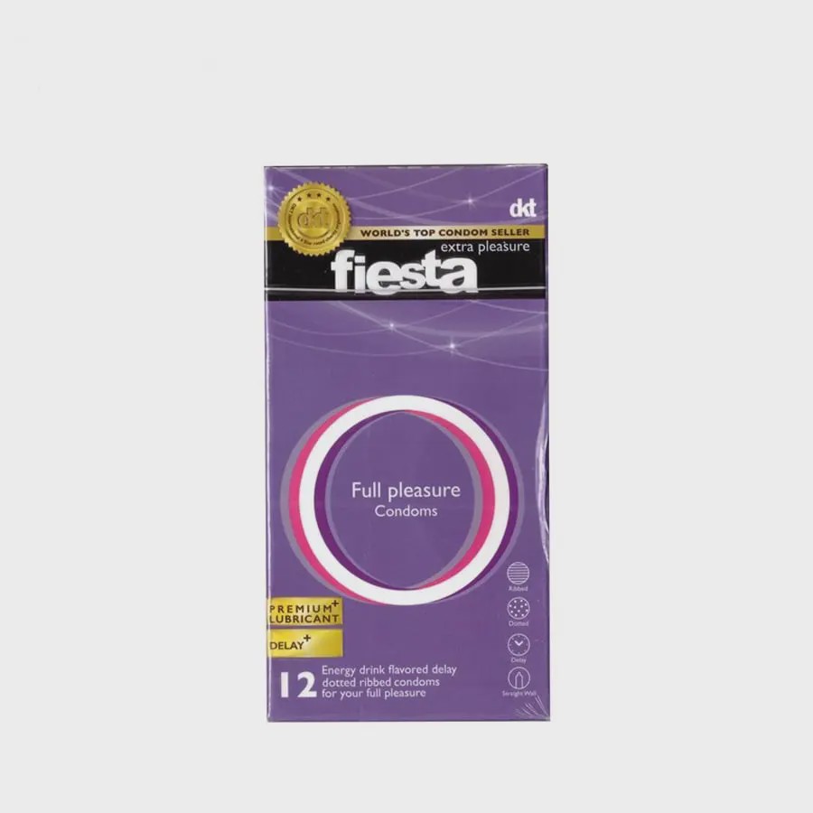 کاندوم خاردار و تاخیری مدل Full Pleasure فیستا 12 عددی fiesta full pleasure condom 12pcs