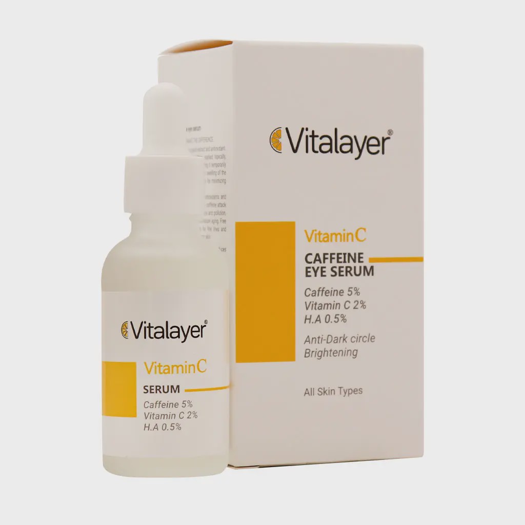 سرم دور چشم کافئین و ویتامین سی ویتالیر Vitamin C And Caffeine Eye Serum Vitalayer