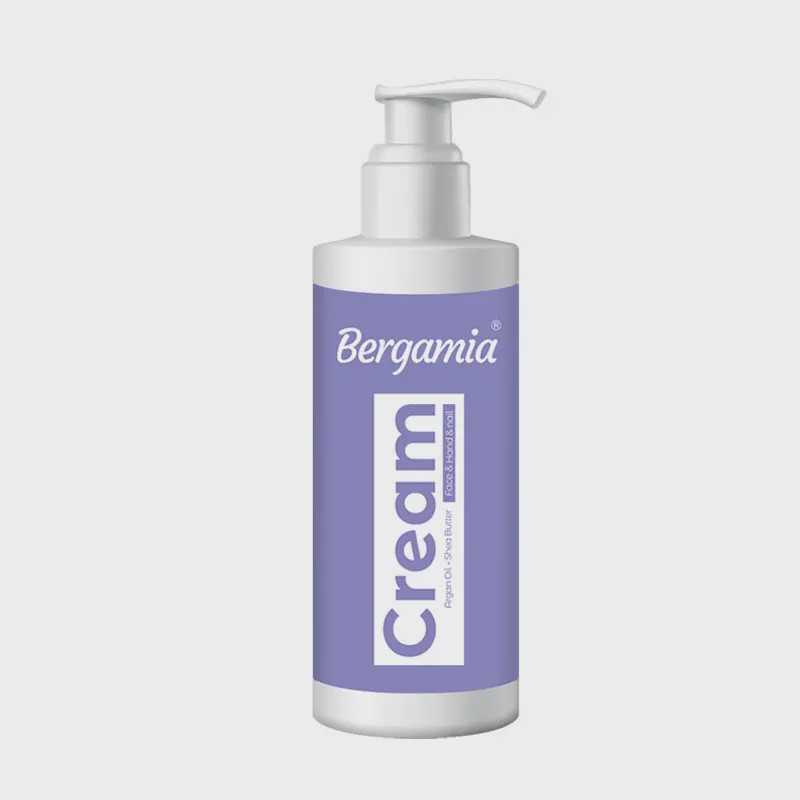 کرم مرطوب کننده پمپی برگامیا حاوی روغن آرگان برای دست و ناخن bergamia hand nail cream