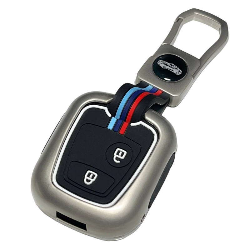 کاور ریموت کاور ریموت و سوئیچ خودرو مدل دور فلزی شبرنگ کد MC-PG-S مناسب برای پژو 206 و 207 فلزی،لاکچری،سیلیکونی،عروسکی