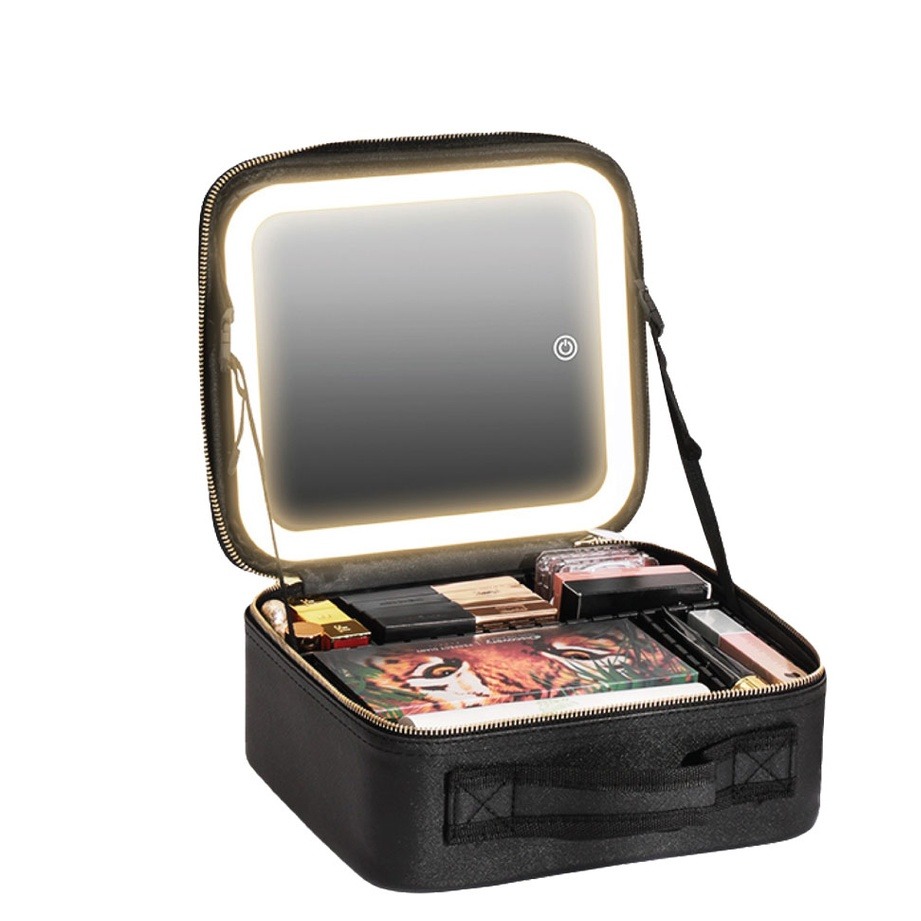 کیف لوازم آرایش با آینه چراغ دار گرین لاین Green Lion Makeup Organizer GNMAKEORGBK
