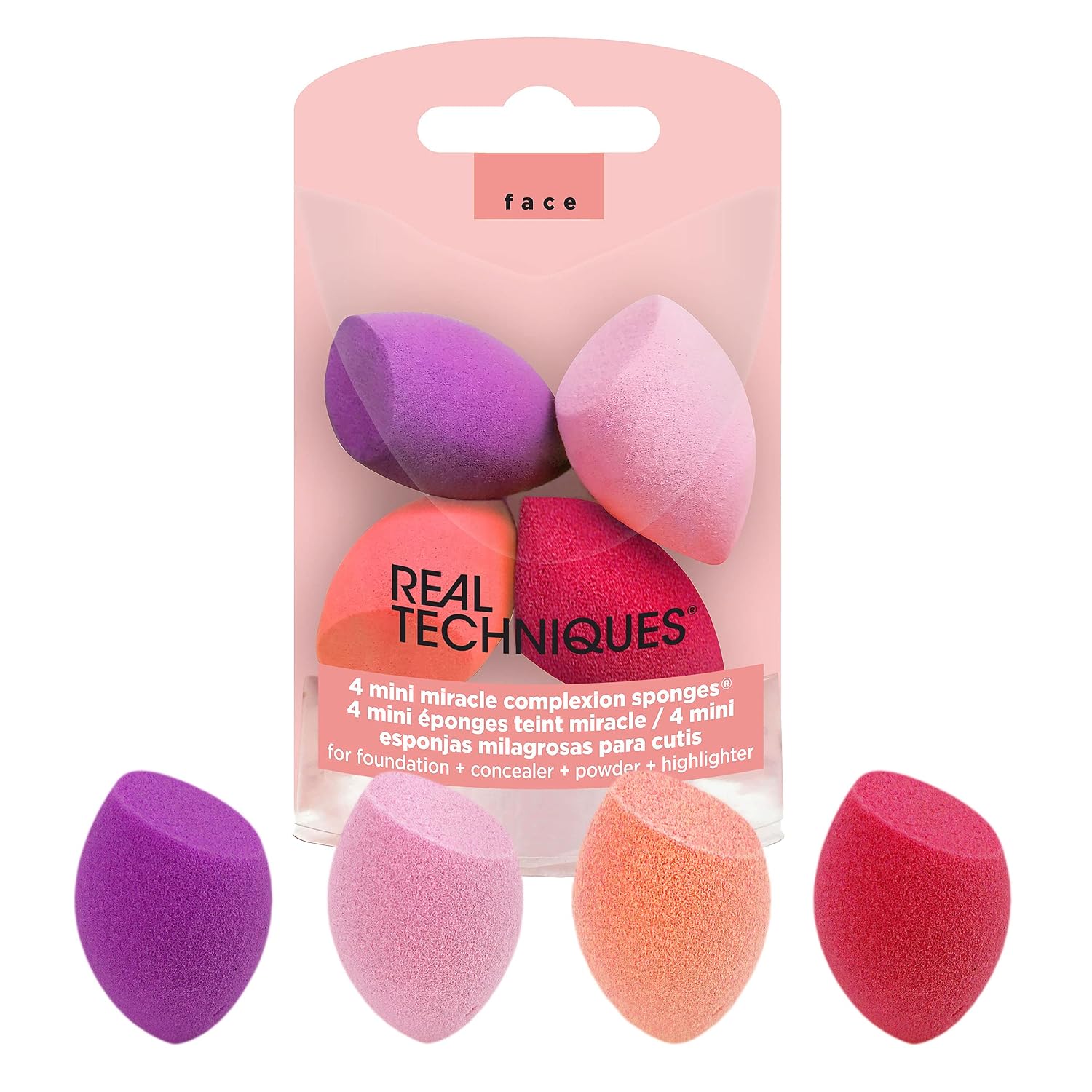 پد آرایشی ریل تکنیکس Real Techniques مدل Mini Miracle Complexion Sponge شماره 91566 بسته 4 عددی