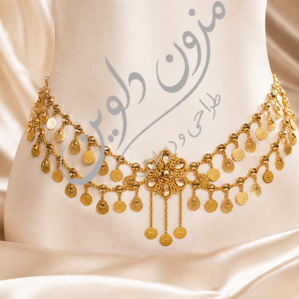 رو لباسی و کمربند نگین دار مجلسی
