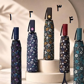 چتر 8 فنره تاشو گل ریز نیم اتومات