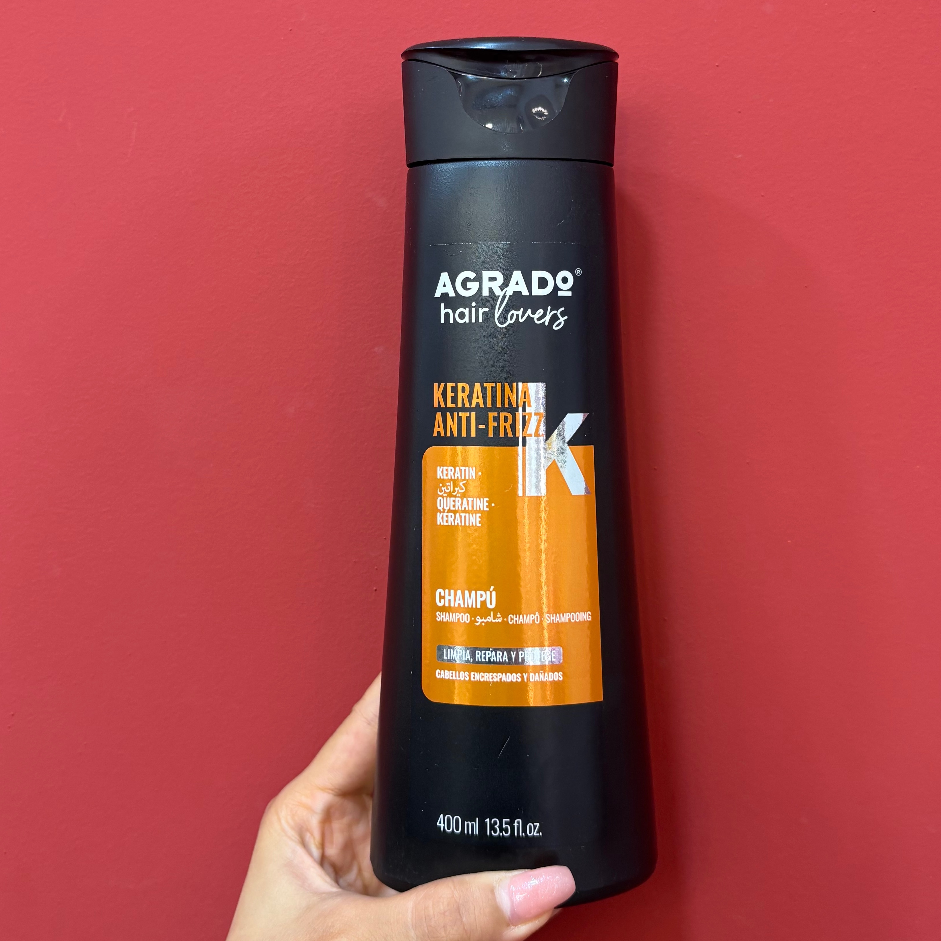 شامپو کراتینه آگرادو مدل KERATIN حجم 400 میلیلیتر