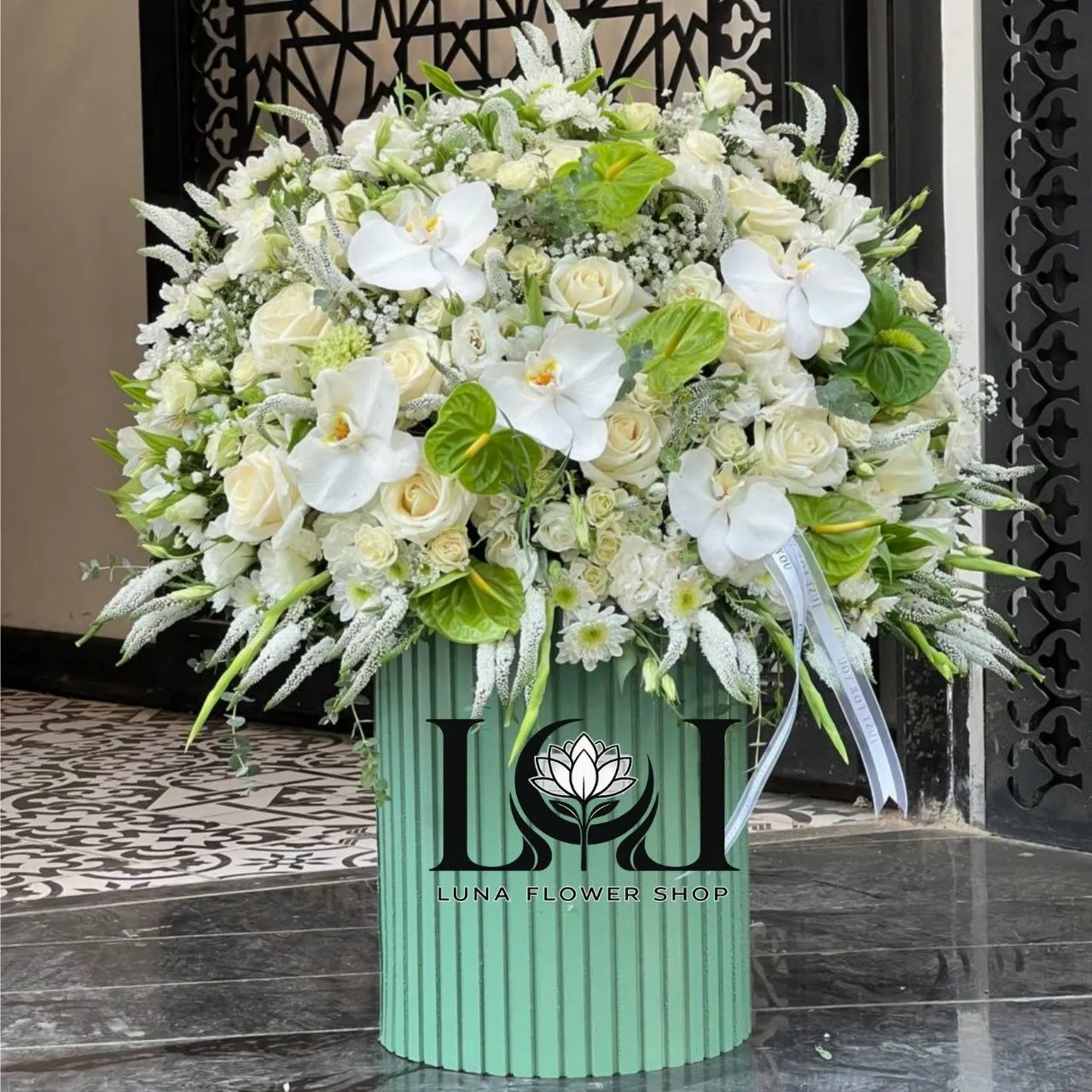 باکس گل طبیعی آنتوریوم و ارکیده BL191