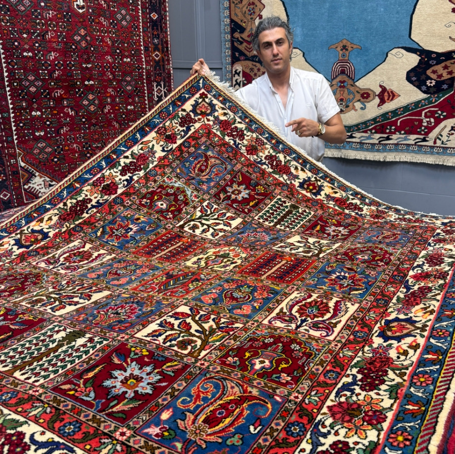 فرش دستباف سه متری خشتی بختیاری کد 198 مدل 36901237895