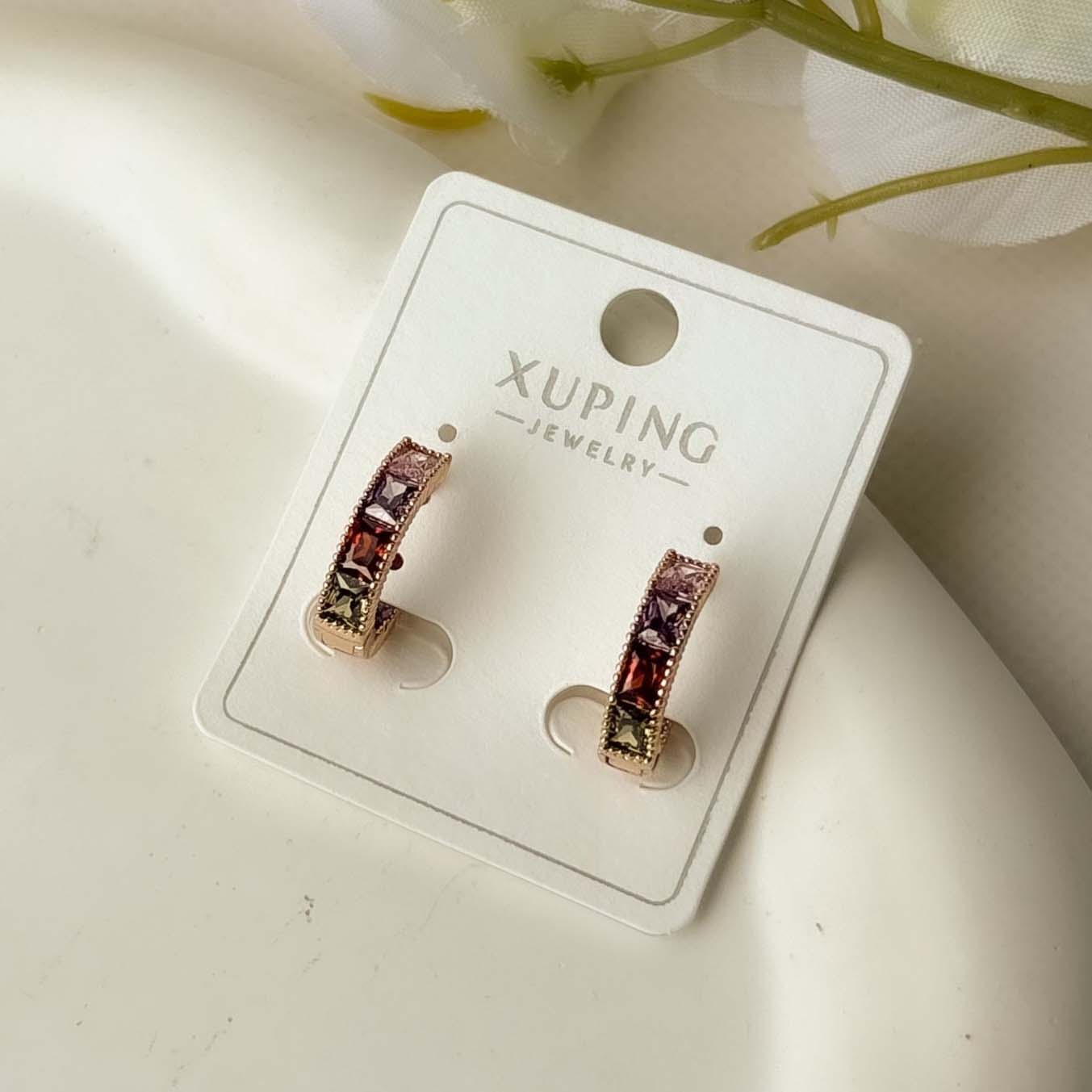 گوشواره ژوپینگ مولتی کالر جواهری کد 296