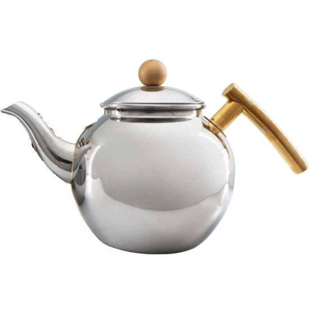 قوری نزاز NEZAZ خمره ای استیل 1.5 لیتر دسته طلا کد 1160 (پس کرایه)