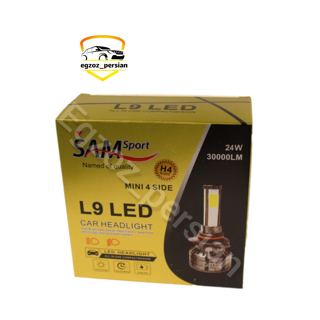 هدلایت sam L9 LED پایه H7 رنگ یخی اگزوز پرشین M.K