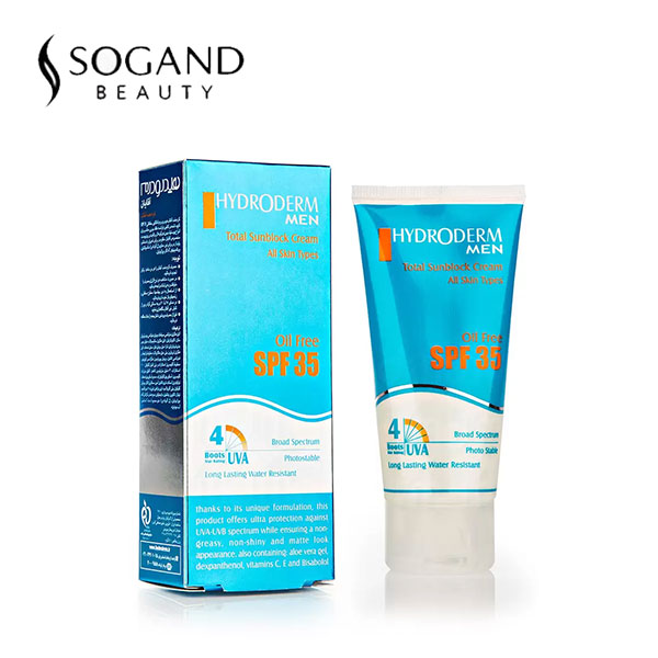 کرم ضد آفتاب آقایان مدل هیدرودرم SPF 35 (فاقد چربی و بی رنگ)