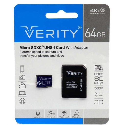 کارت حافظه MicroSD وریتی ظرفیت 64 گیگابایت