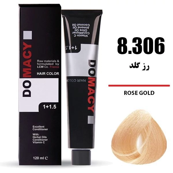 رنگ مو دوماسی شماره 8.306 حجم 120 میلی لیتر رز گلد