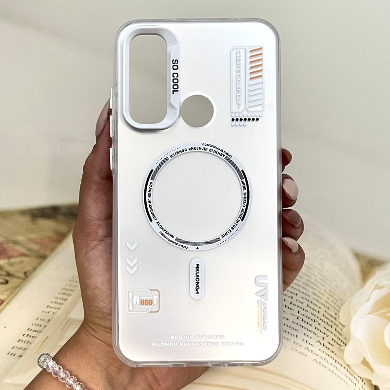 قاب گوشی Redmi Note 8 / Redmi Note 8 2021 شیائومی Cyber Ring طرح مگ سیف Magsafe اسپرت RT محافظ لنز برجسته نقره ای کد 791
