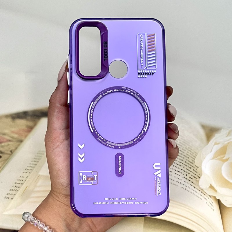 قاب گوشی Redmi Note 8 / Redmi Note 8 2021 شیائومی Cyber Ring طرح مگ سیف Magsafe اسپرت RT محافظ لنز برجسته بنفش کد 653154