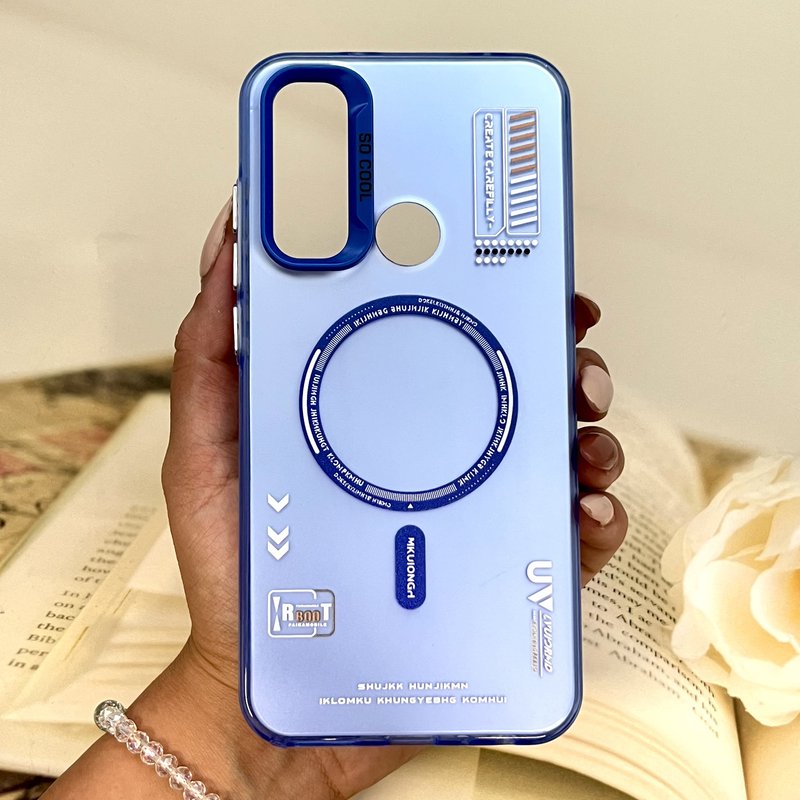 قاب گوشی Redmi Note 8 / Redmi Note 8 2021 شیائومی Cyber Ring طرح مگ سیف Magsafe اسپرت RT محافظ لنز برجسته آبی کد 468746
