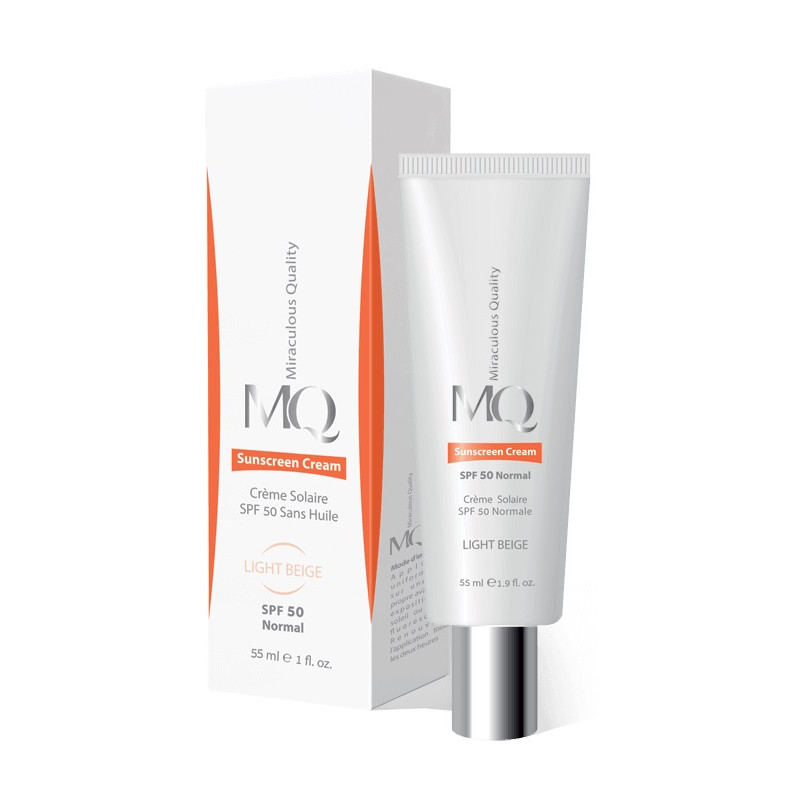 کرم ضد آفتاب MQ لایت بژ مناسب پوست های نرمال و خشک SPF 50