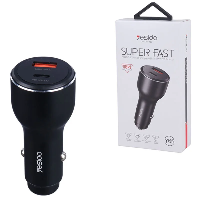 شارژر فندکی 100 وات یسیدو Y65