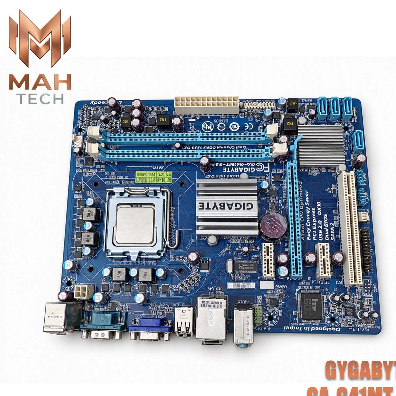 مادربرد گیگابایت GA-G41MT-S2P به همراه CPU پنتیوم E5700 و پنل بندل