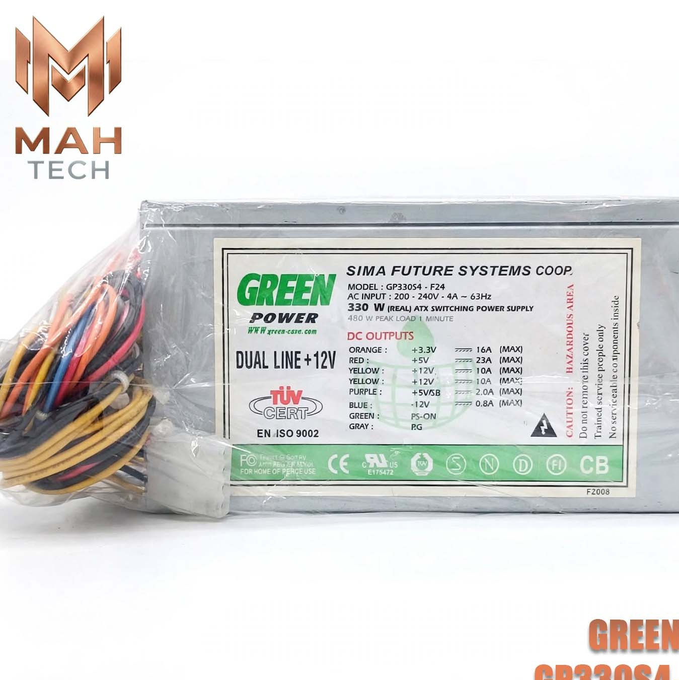 پاور کامپیوتر گرین مدل GP330S4-F24 توان واقعی 330 وات با یک سال گارانتی تعویض