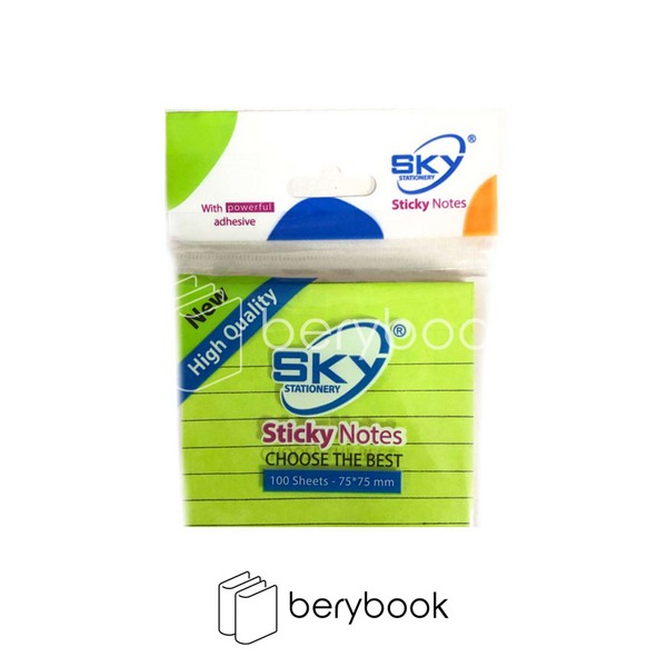SKY / استیک نوت / خط دار / 100برگ / 1-75*75