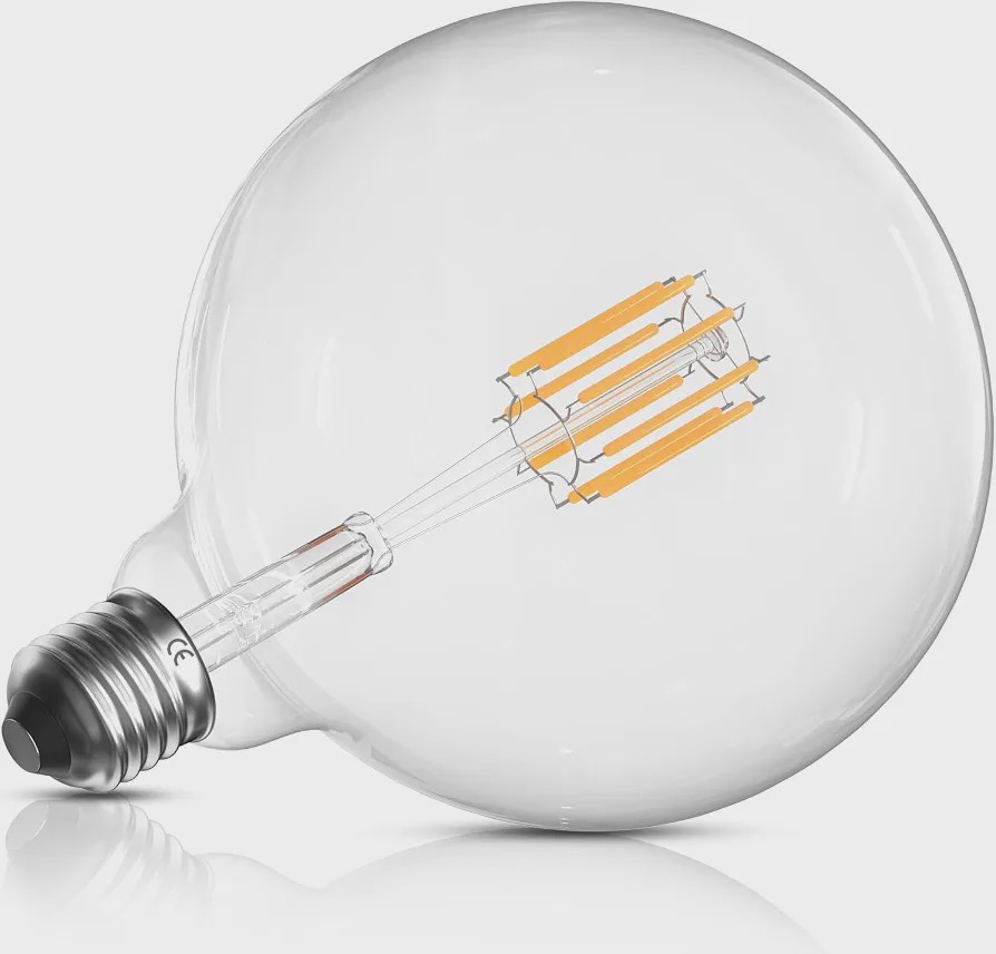 لامپ LED فیلامنتی برای لوستر G125 ترکیب نورپردازی دکوراتیو و طراحی مدرن G125 LED Filament Bulb