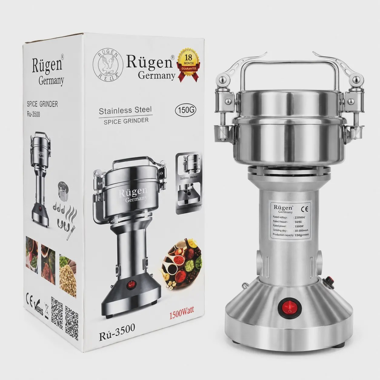 آسیاب نیمه صنعتی 150 گرمی روگن مدل RU2850