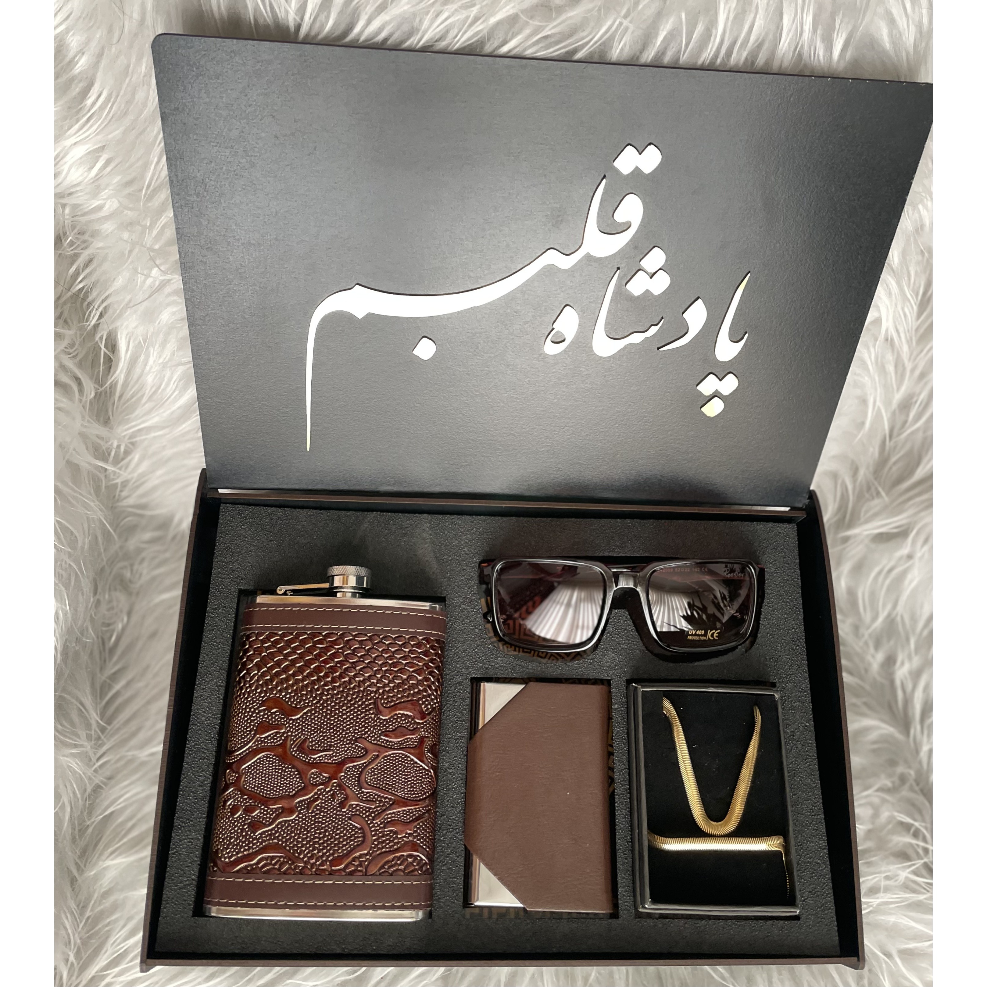 باکس هدیه روز مرد لاکچری پک هدیه مردانه خاص باکس اختصاصی با انتخاب متن ارسال رایگان کد 10