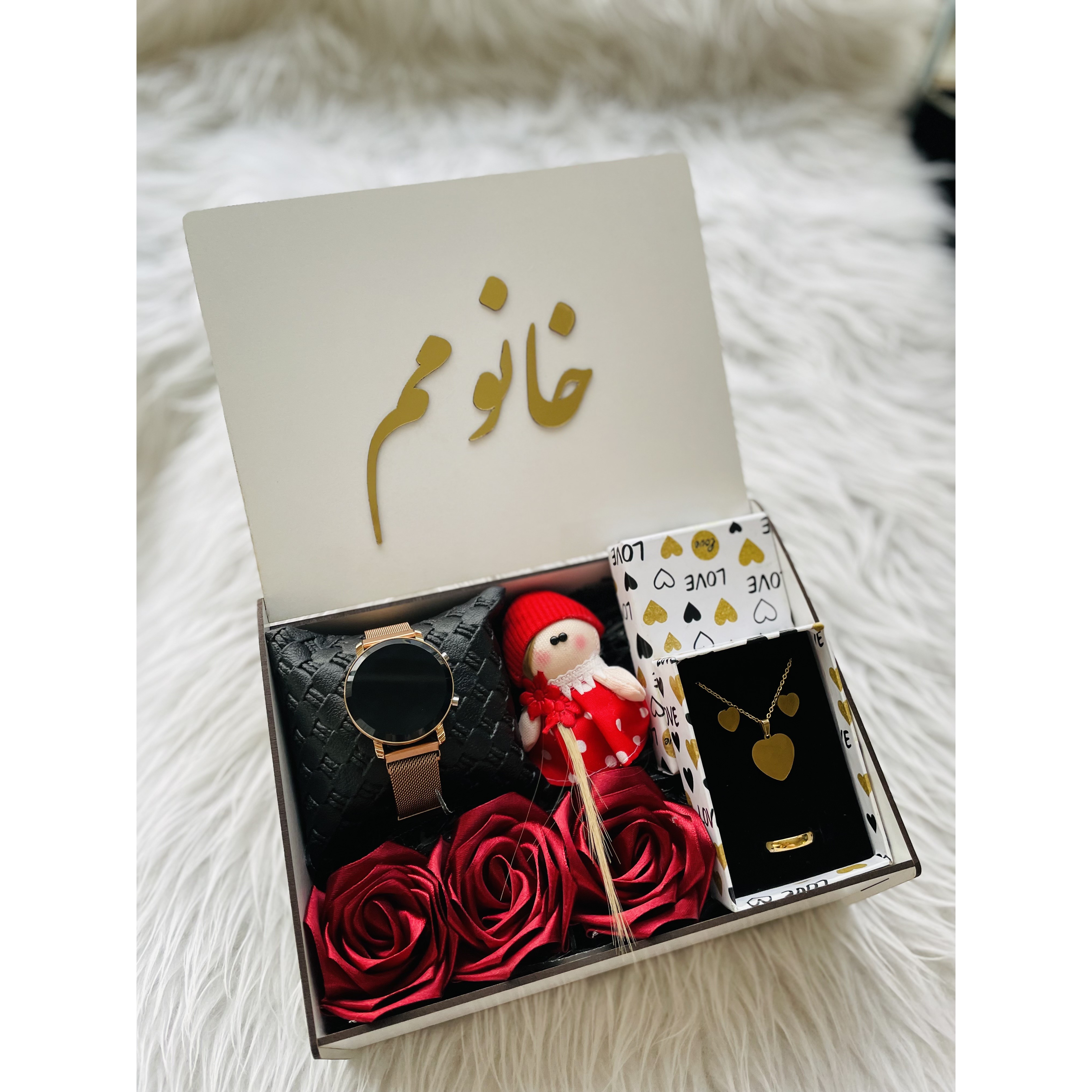 (ارسال رایگان)باکس هدیه چوبی ویژه ولنتاین زنانه و دخترانه کادو شیک اسپرت و مجلسی 7