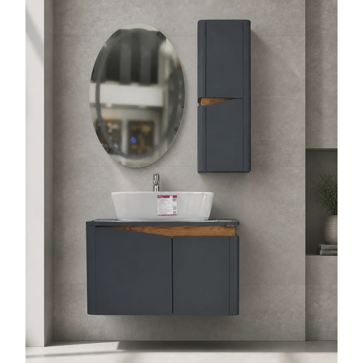 روشویی کابینتی با آینه تاچ قسطی