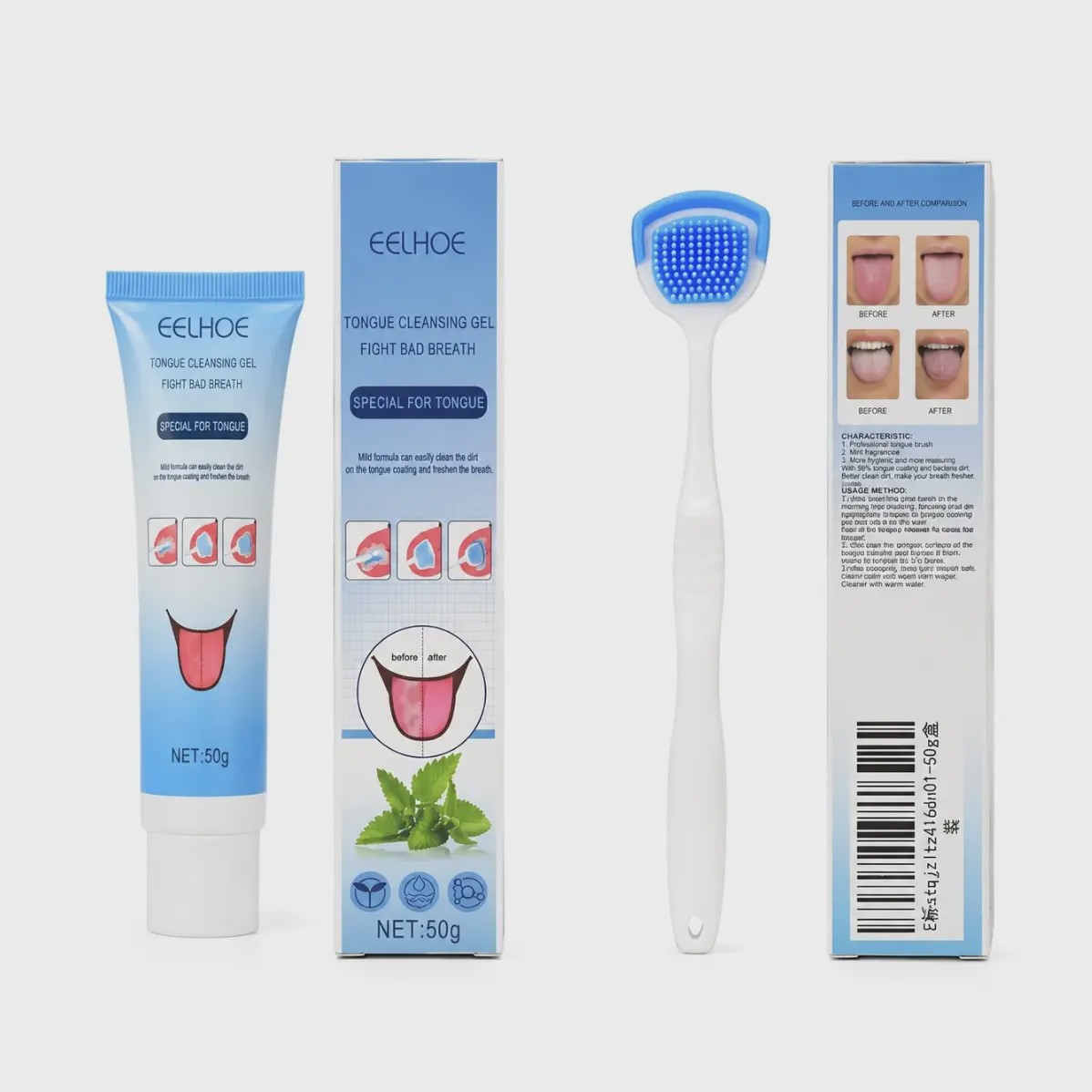 پک مسواک زبان و خوشبو کننده دهان ایلهو 2 عددی Eelhoe Tongue Cleaner Breath Freshener Set - 2 PCS