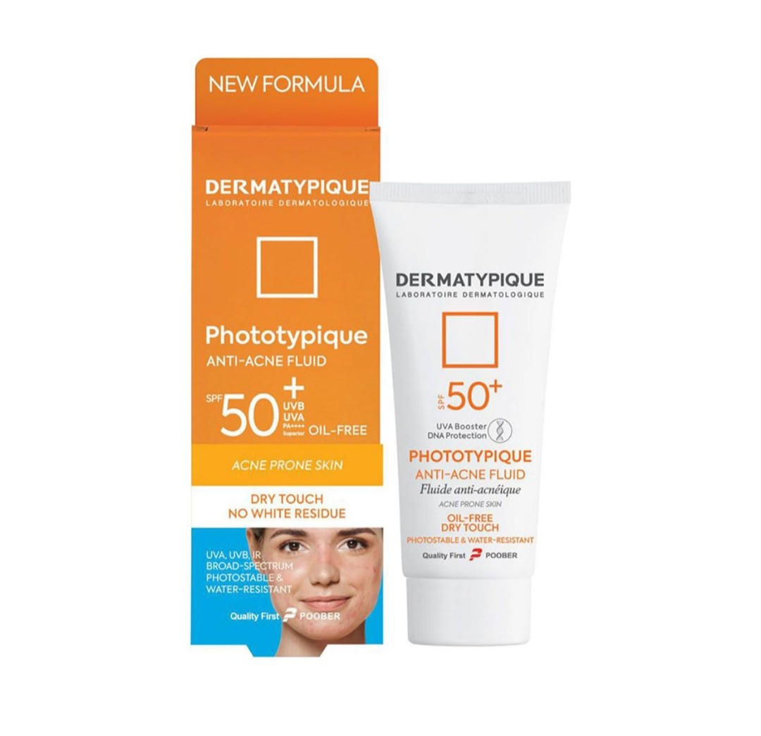 فلوئید ضدآفتاب پوست چرب و دارای جوش درماتیپیک SPF50حجم 40ml
