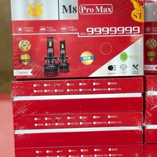 هدلایت M8 PROMAX در پایه های H7 H1 دارای 1 سال گارانتی تعویض