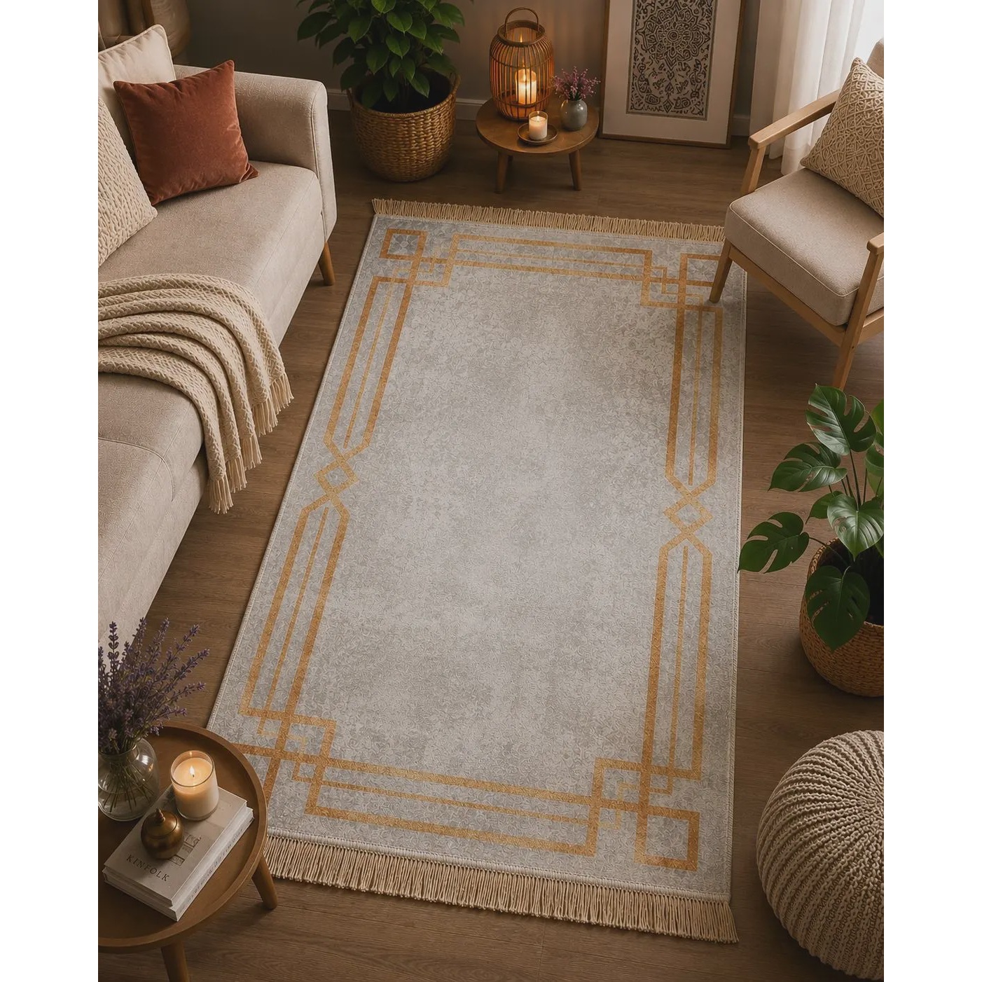 پادری مستطیل طرح ابریشم ترک 50 *80
