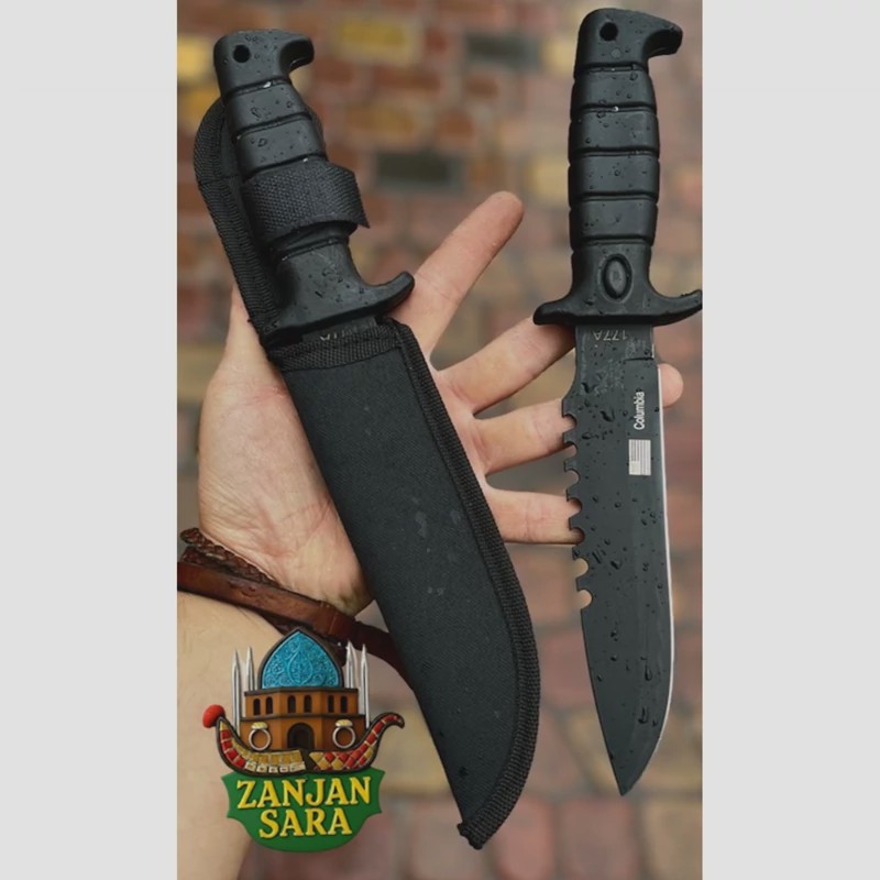 چاقو شکاری فولاد رنگی ضد زنگ طرح کلمبیا زنجان