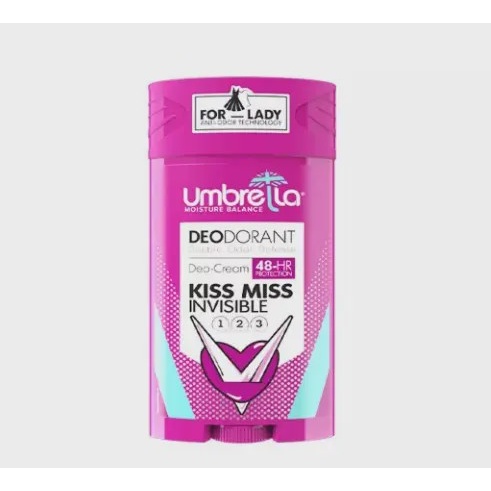 استیک ضد تعریق زنانه آمبرلا مدل Kiss Miss حجم 90 میل Umbrella Stick Deodorant Kiss Miss Invisible 90ml
