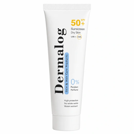  کرم ضد آفتاب درمالوگ مدل بی رنگ با SPF 50 مناسب پوست خشک حجم 50 میلی لیتر