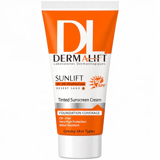 کرم ضد آفتاب درمالیفت مدل رنگی با SPF 50 مناسب پوست چرب حجم 40 میلی لیتر