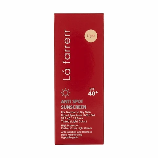  کرم ضد آفتاب و ضد لک لافارر مدل رنگی با SPF 40 مناسب پوست خشک و معمولی حجم 40 میلی لیتر