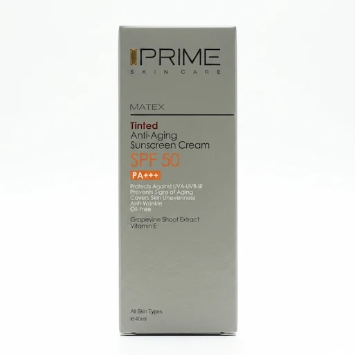  کرم ضد آفتاب فاقد چربی پریم مدل رنگی با SPF 50 مناسب انواع پوست حجم 40 میلی لیتر