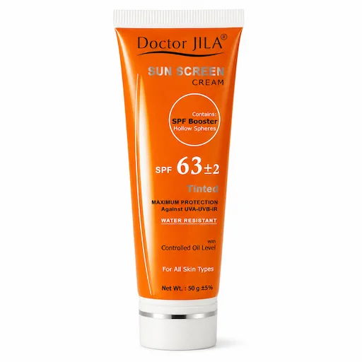  کرم ضد آفتاب دکتر ژیلا مدل رنگی با SPF 63 مناسب انواع پوست وزن 50 گرم