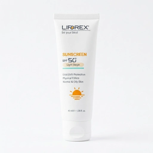  کرم ضد آفتاب لیپورکس مدل رنگی بژ روشن با SPF 50 مناسب پوست نرمال و چرب حجم 40 میلی لیتر