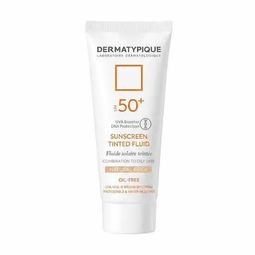  کرم ضد آفتاب درماتیپیک مدل رنگی بژ طبیعی با SPF 50 مناسب پوست چرب حجم 50 میلی لیتر
