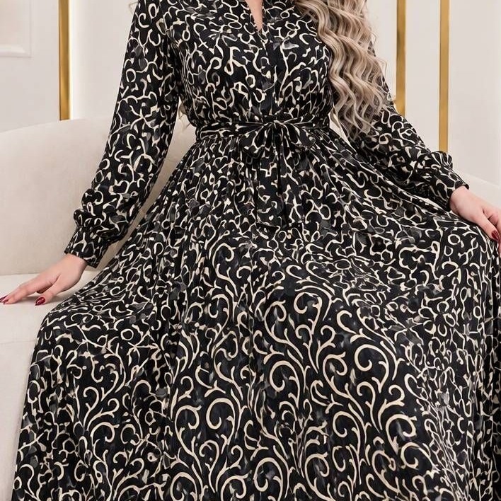 پیراهن حریر لمه دار شاخه