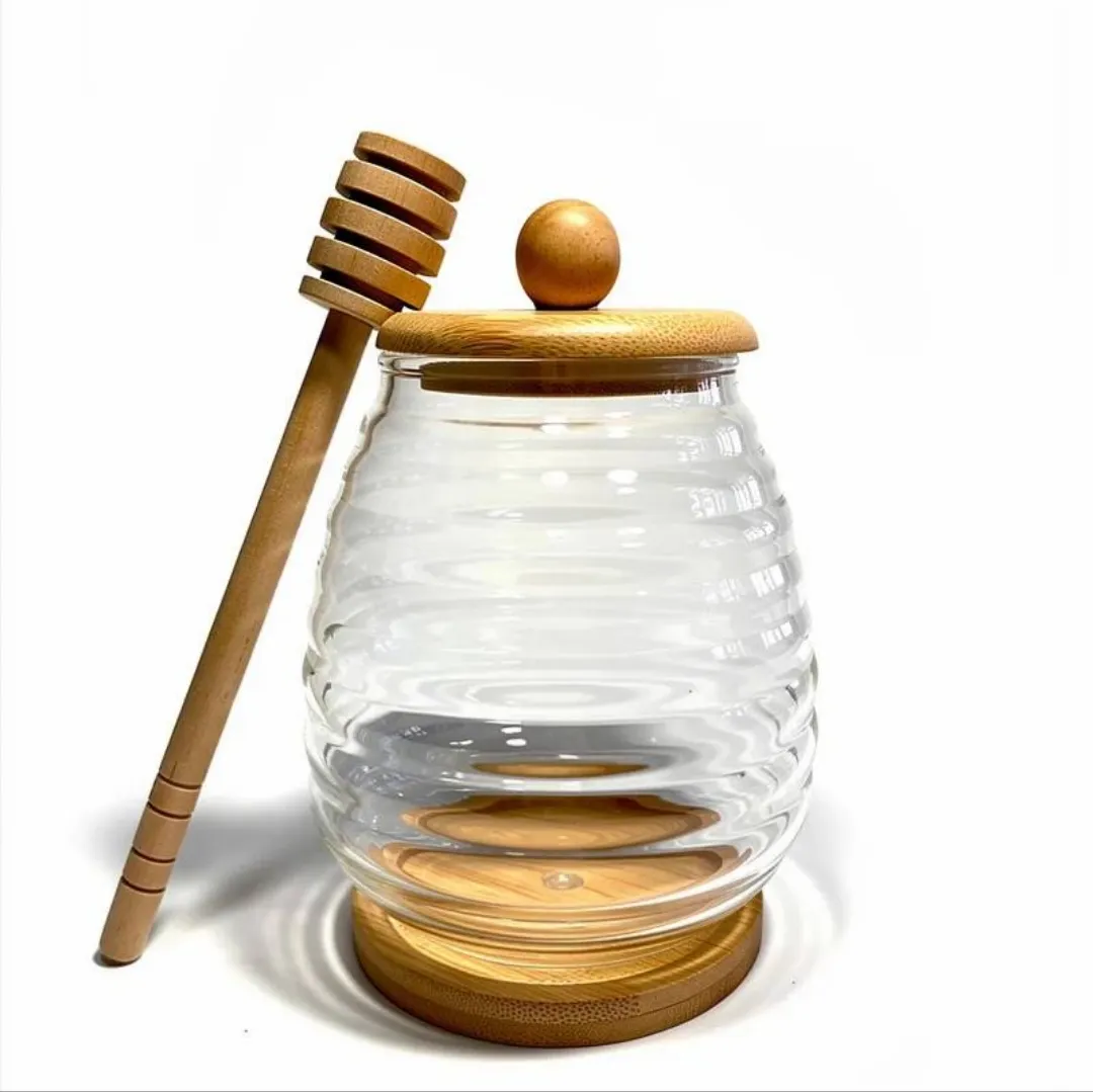 ظرف عسل خوری پیرکس درب بامبو کد 102