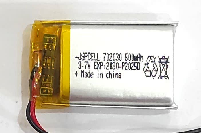 باتری لیتیوم پولیمر 3.7V 600ma 702030